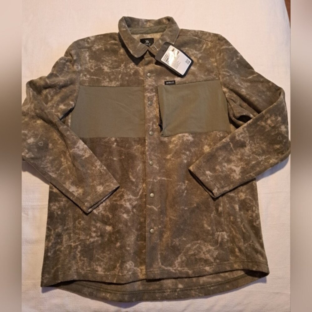 Gillz men's L microfibre snap front fleece light weight jacket, 3 pockets, NWT